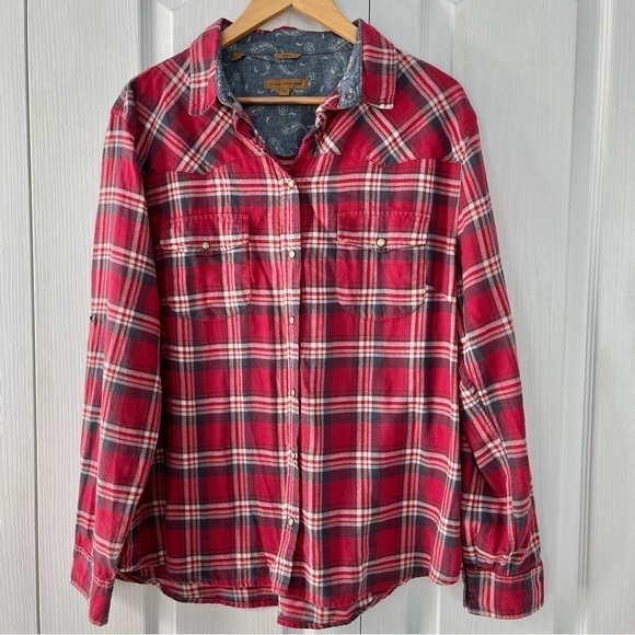 Jachs Girlfriend women’s plaid button down shirt. Size XXL - Picture 1 of 6